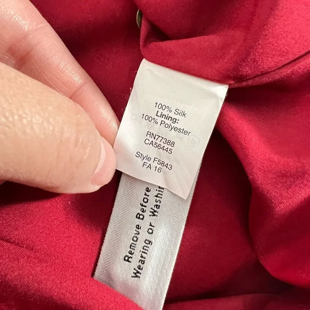 Madewell Light-weight Small Oversized Silk Short Sleeve Ascot Tile Drop Waist Dr